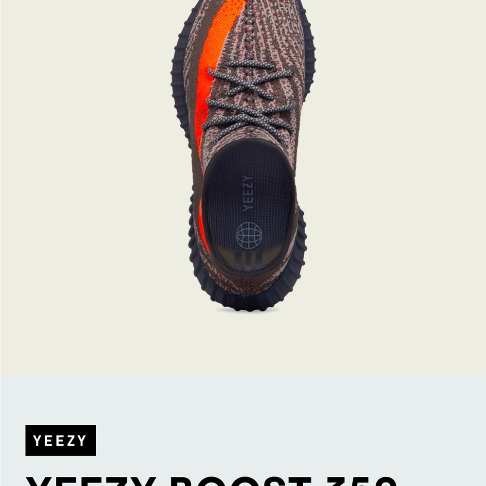 Yeezy Solar Red Sneakers with Textured Knit Upper